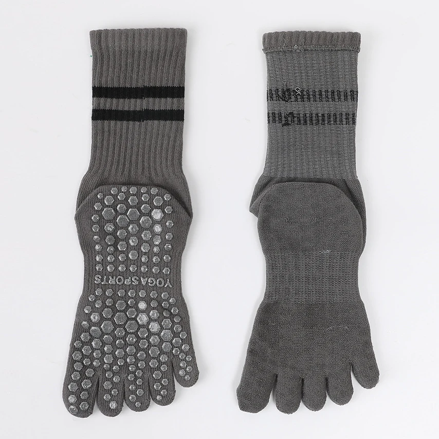 Five Toed Yoga Socks Cotton Stripe Pile Dot Silicone Non-slip Women High Quality Pilates Grip Crew Socks yoga socks