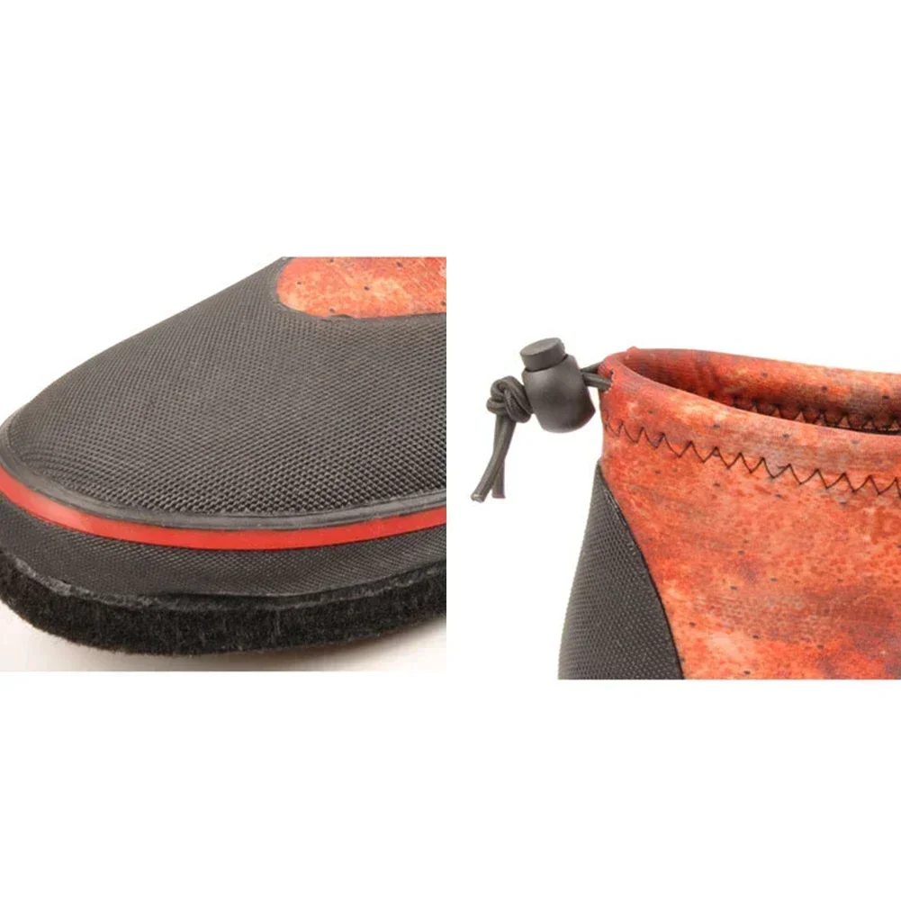 1 Pair Shoes 5MM Neoprene Self-Lock Rock Fishing Shoes Steel Nails Men Women Hunting Fishing Boots Accessories fly fishing shoes