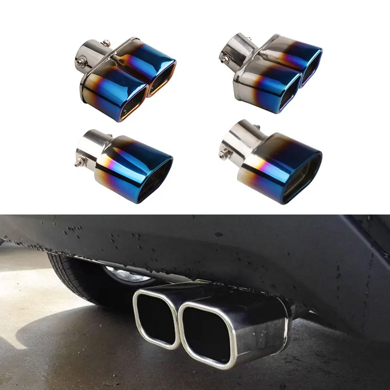 CarExhaustTipStainlessSteelExhaustTailThroatSquareTailPipe