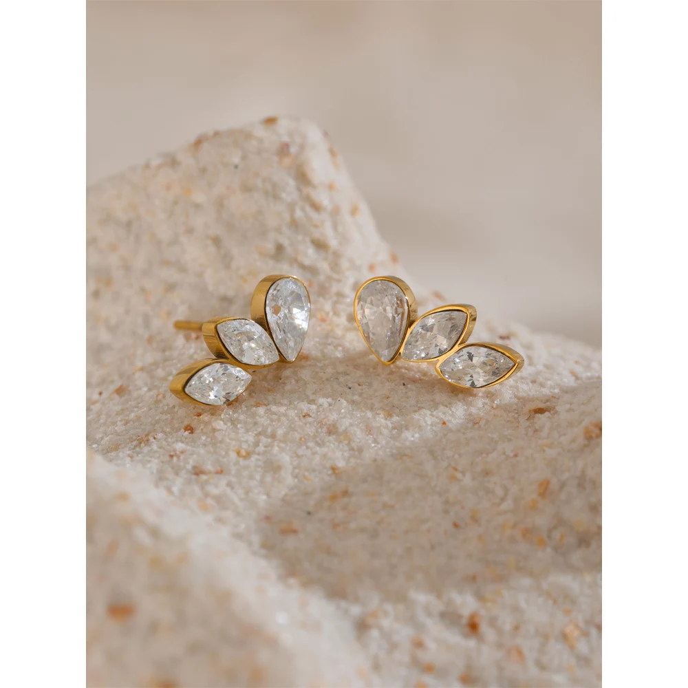 Yhpup Cubic Zirconia Stud Earrings Women