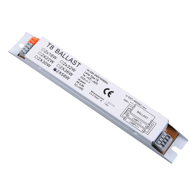 T8 2x18/30/58W Compact Electronic Ballast Instant Tube Desk Lights Fluorescent Ballasts for Home Office Supplies