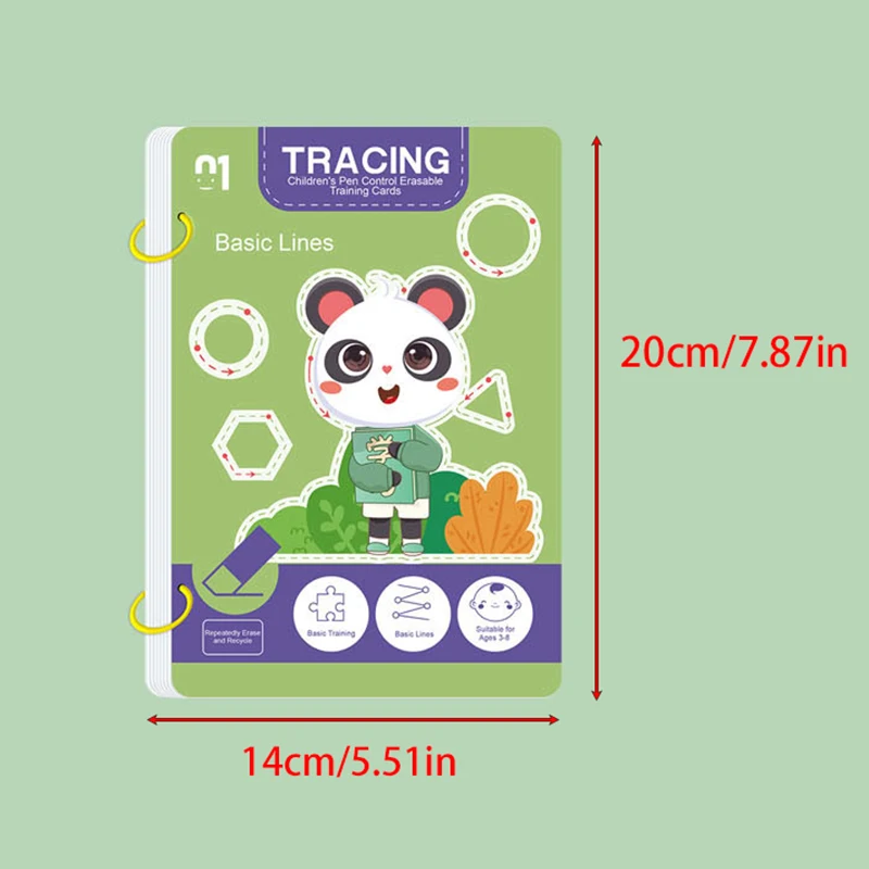 34-page Reusable Educational Workbook Set, Perfect Children's Drawing And Handwriting Training, Ideal For Christmas_voghion.com