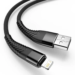 Enhanced Fast - Charging USB Cable for Apple Devices - Durable Long - Length Data Cord (Black)