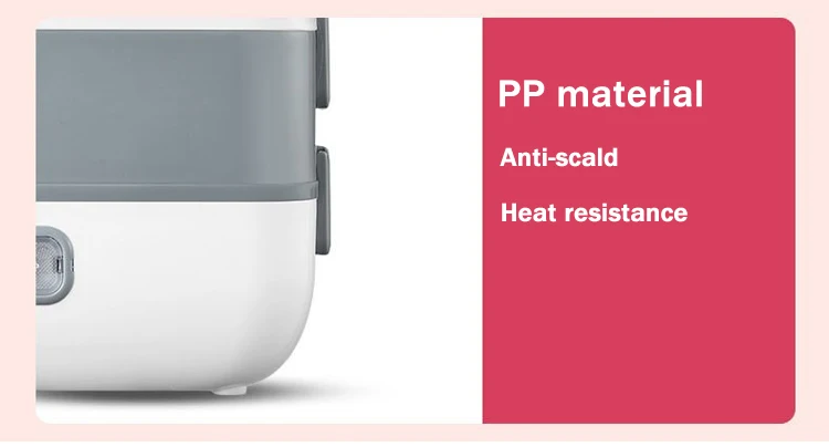 220V Electric Lunch Box Rice Cooker Portable Heating Bento Box Stainless Steel Lunch Box