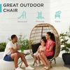 Rattan Egg Chair, Oversized Indoor and Outdoor Lounge Chair with 4 Cushions, Steel Frame, 440 Lbs 3