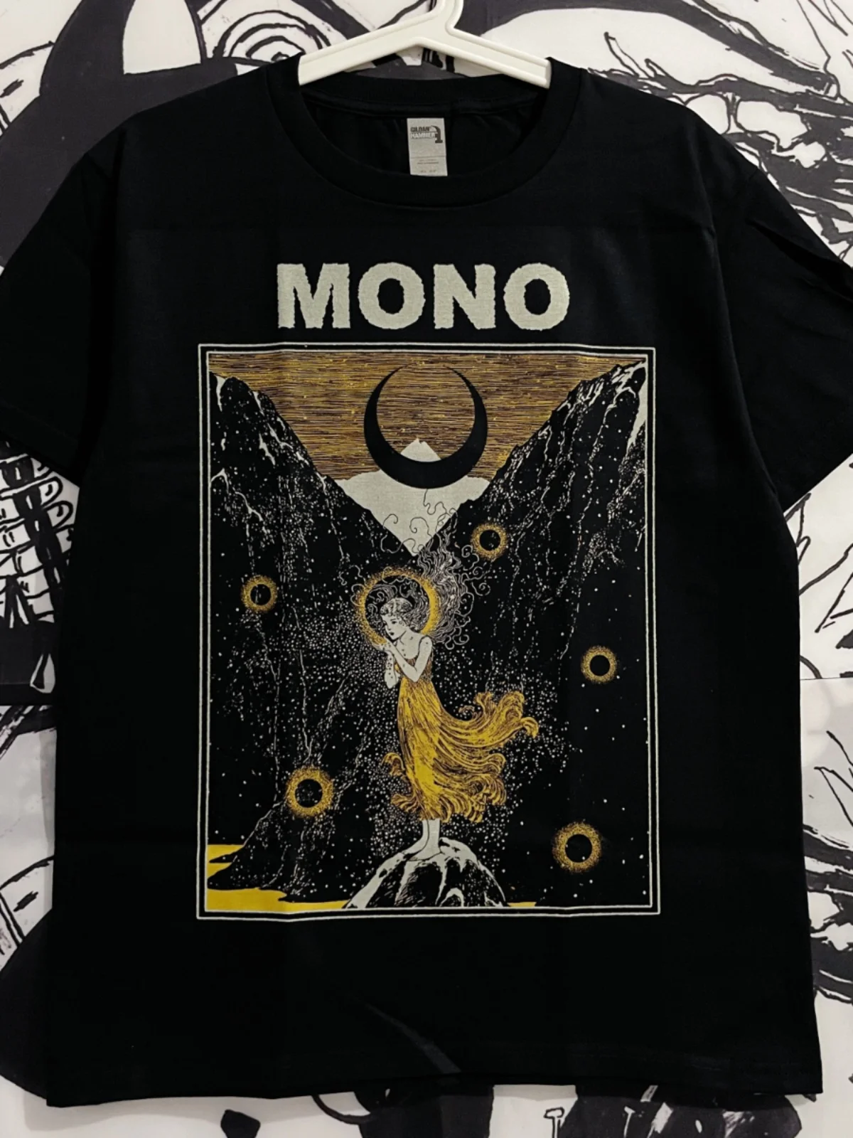 Japanese post-rocking MONO band cotton men's and women's short sleeve T-shirt Music culture niche music festival