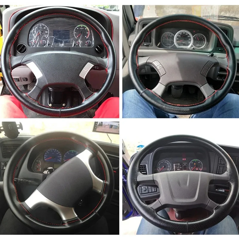 Steering Wheel Cover Truck Diameter 42/45/47/50CM Braid Cover Microfiber Leather Non-slip Car Accessories