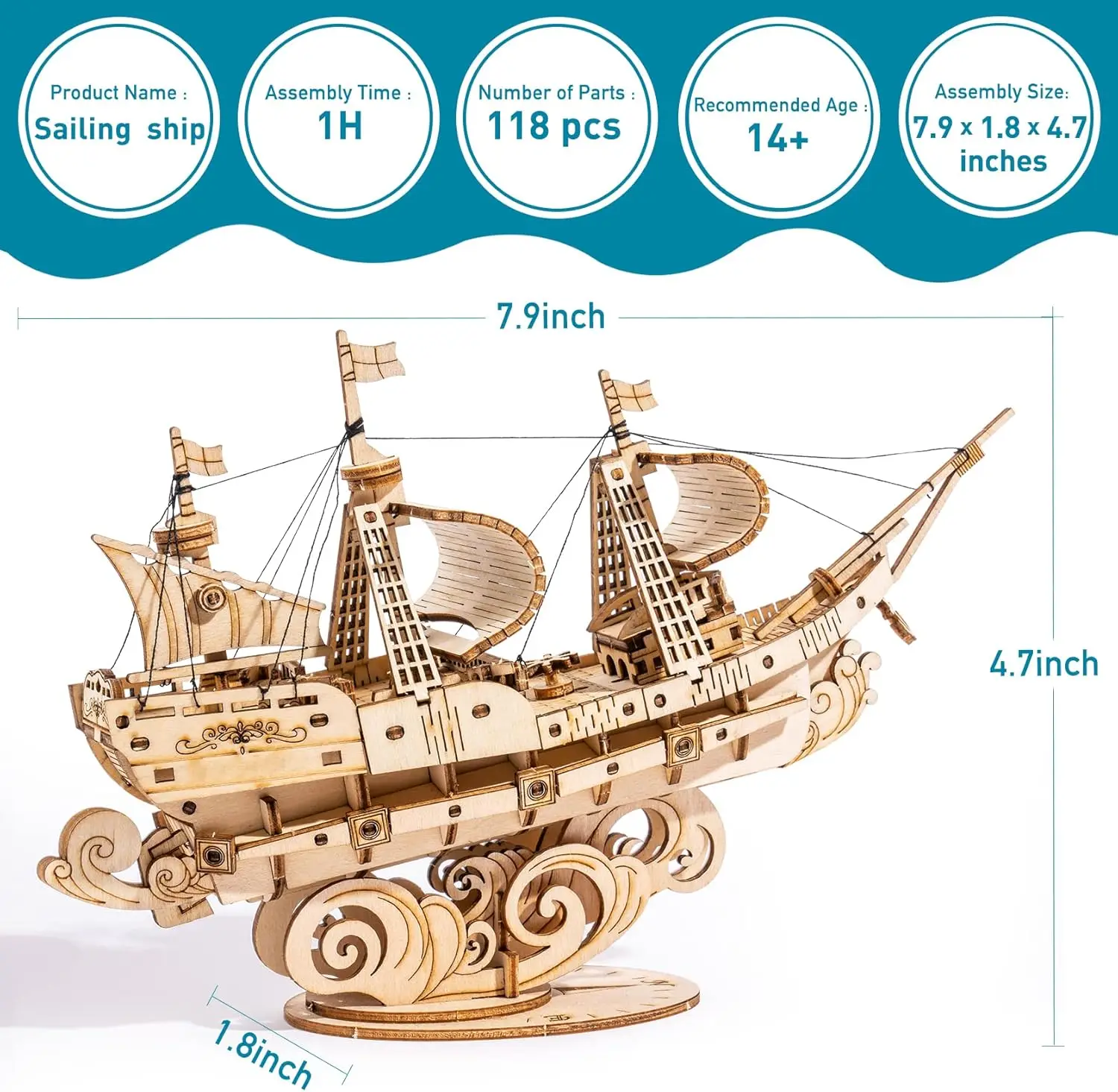 DIY Wooden Ship Puzzle 4
