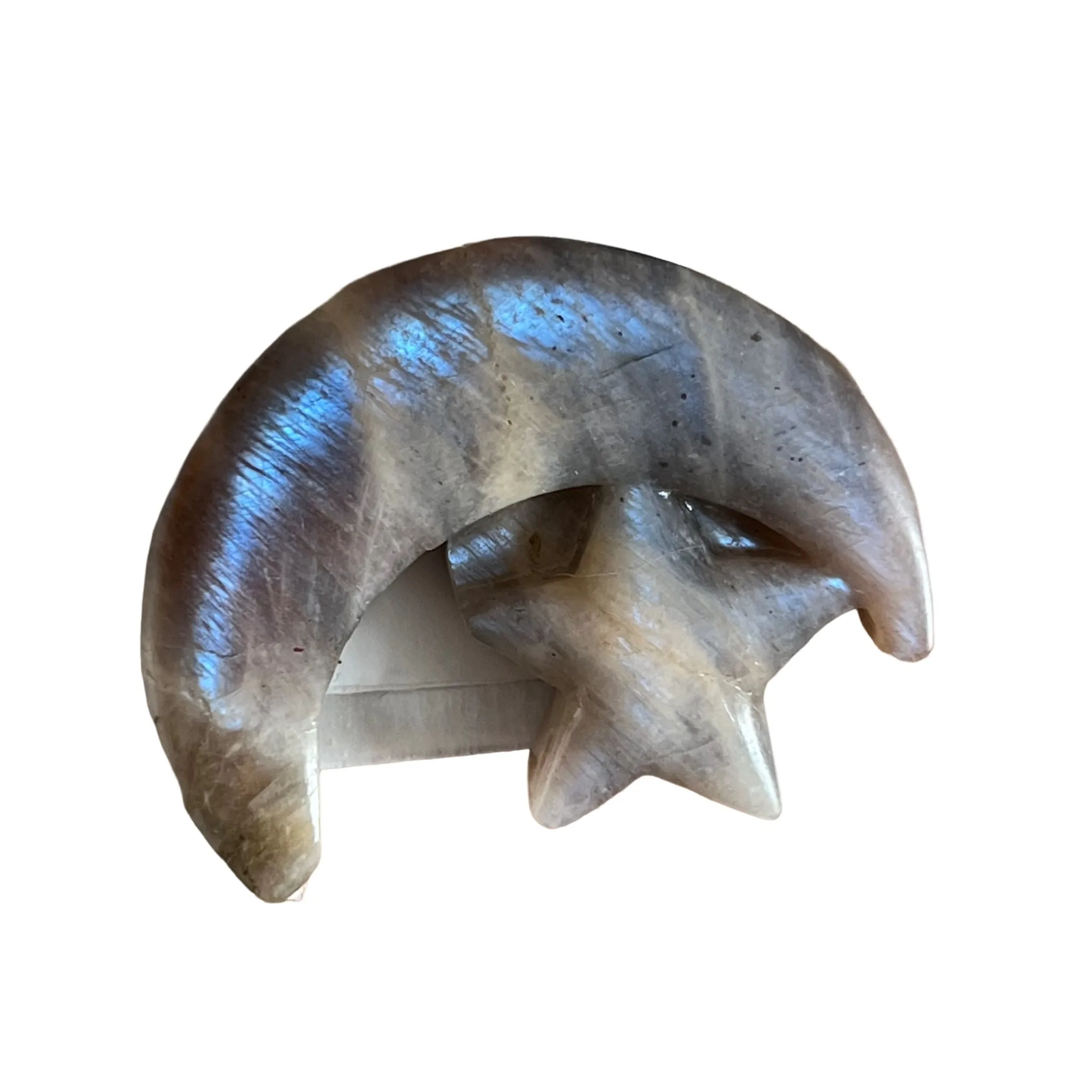 

Natural Moonstone Carving Ornament Decoration Collection Reiki