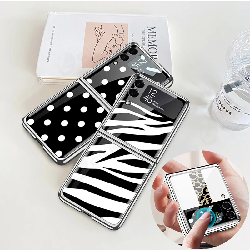 

GKK Оригинальный чехол с покрытием для Samsung Galaxy Z Flip 3 5G чехол с рисунком из закаленного стекла жесткая Защита для Samsung Z Flip 3 Чехол