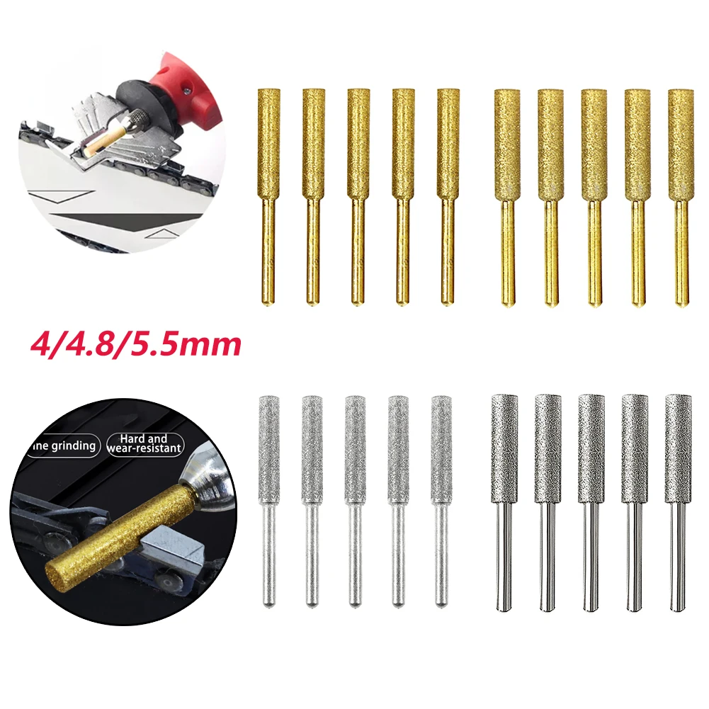 5pcs/set Diamond Coated Cylindrical Grinding Stone Heads Drill Bit