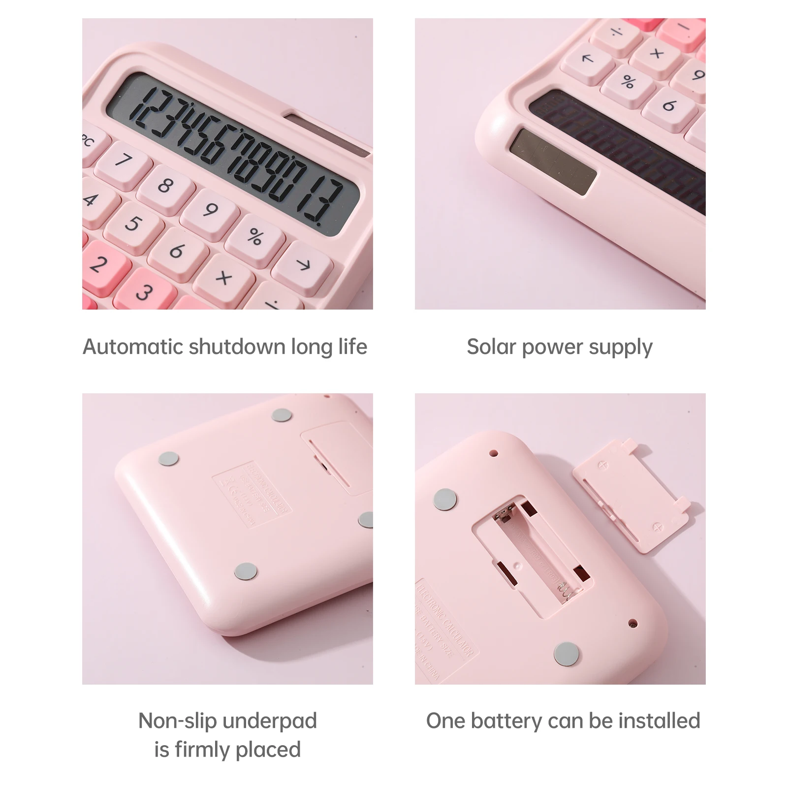 Desktop Calculator 12 Digit Large and LCD Display Big Button Calculators Solar Power and Battery Operated Suitable for Office