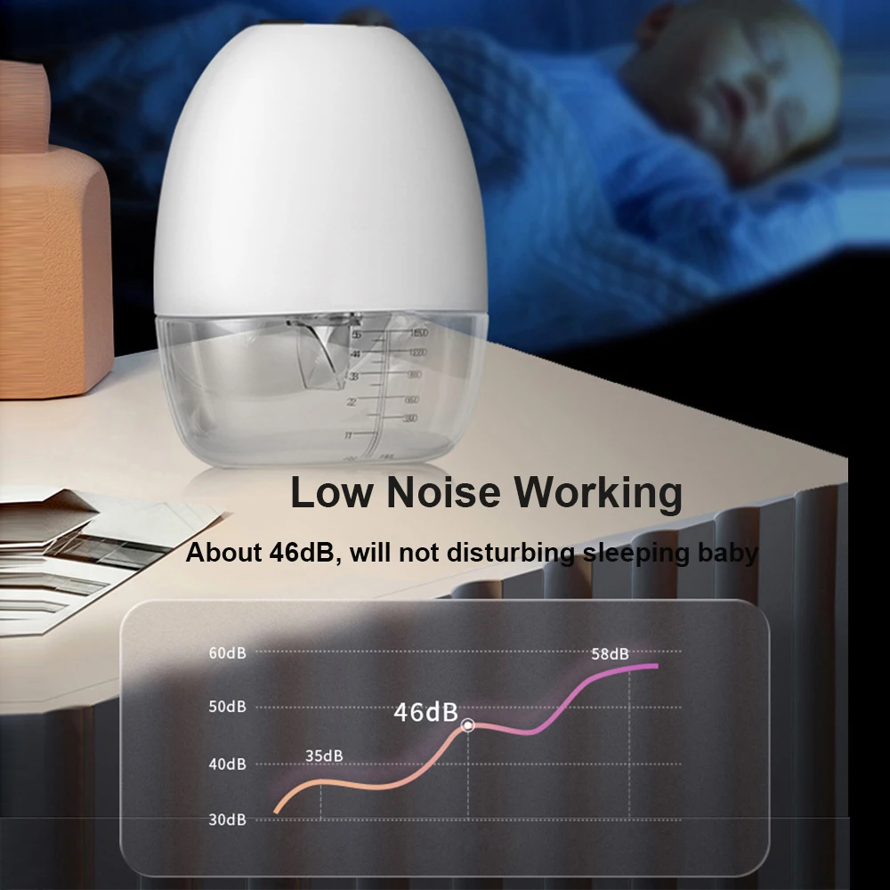 Portable Wearable Breast Pump Hands Free Electric Breast Pump with LED Screen for Breastfeeding Low Noise Built-in Battery 5