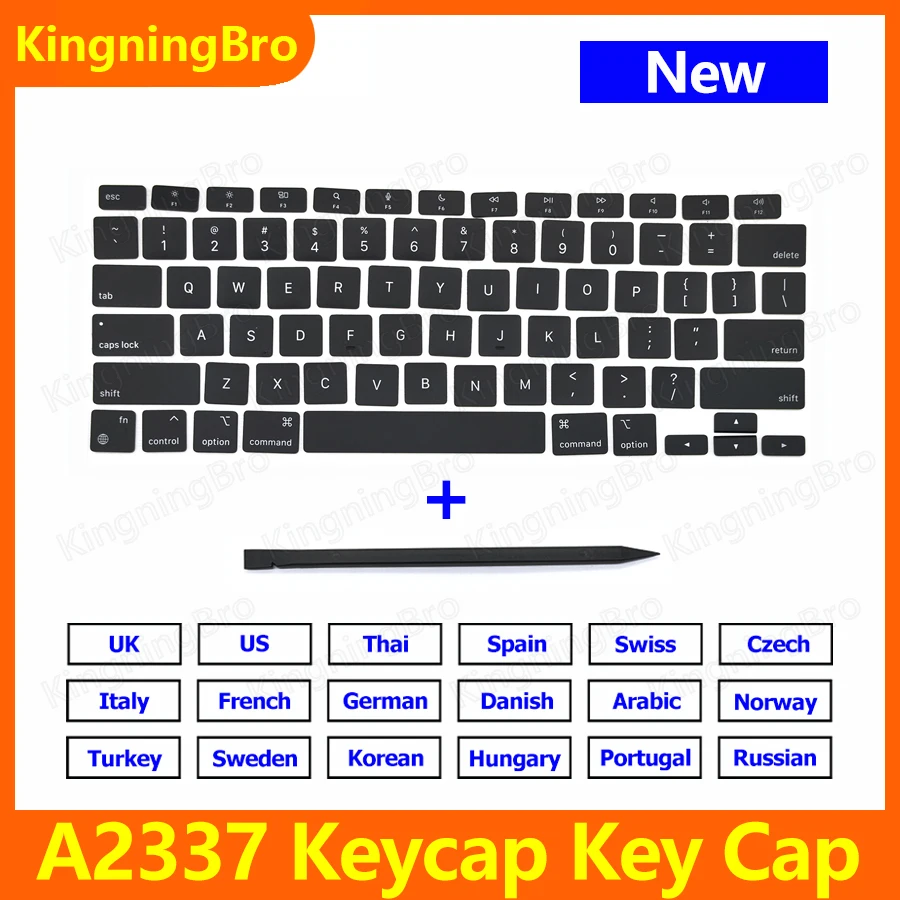Replacement Keyboard Keys Keycaps Macbook Air 13" M1 A2337 Keycap Key Cap US UK Spain French Russian Hungary keyboard keycap laptop keyboard