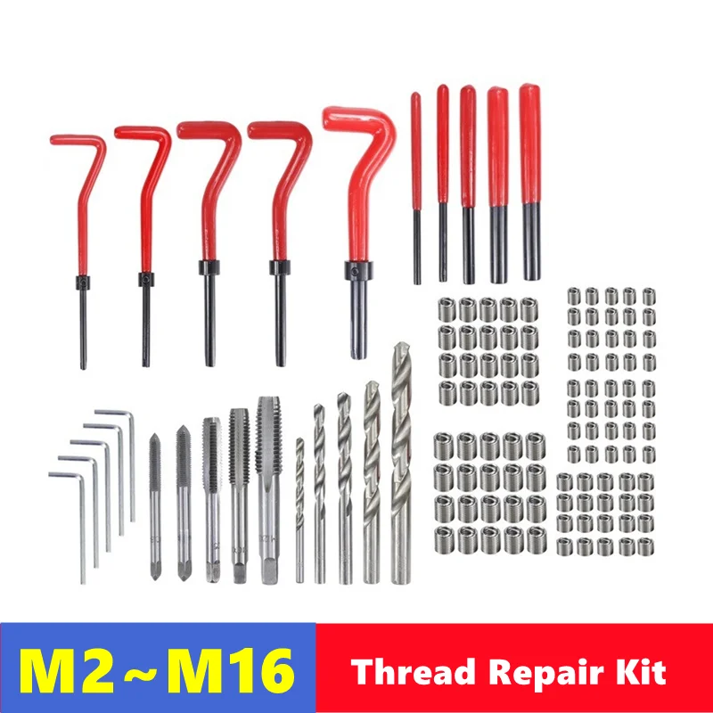 Kit De Reparación De Roscas De 131 Piezas M5 M6 Metric8 Metric10 M12 Roscado | Walmart En Línea