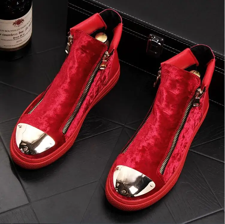 

Мужские бархатные ботинки, брендовые Дизайнерские мужские повседневные роскошные ботинки на молнии, резиновая обувь для мужчин