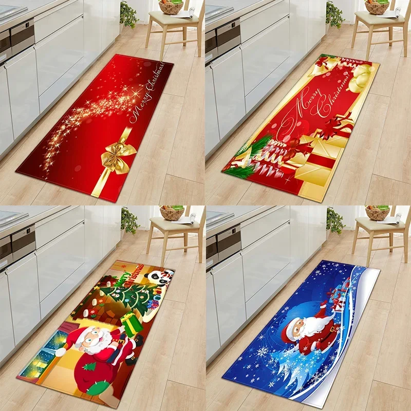 

Рождественский узор, кухонный ковер, дверные коврики, для спальни, гостиной, коридора, балкона, ванной, нескользящий пол