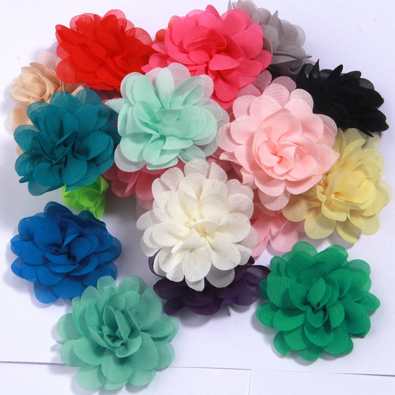 10 Stücke 5 cm Handgemachte Kleine Chiffon Stoff Künstliche Blumen Kopf Für Hochzeitskleid Hüte Dekoration DIY Zubehör