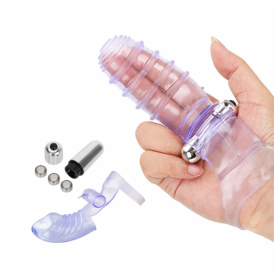 Vibrator Thick Condom Finger Sleeve Clitoris Stimulator G-Spot Massage Vibrators Adult Sex Toy For Women Sex Shop