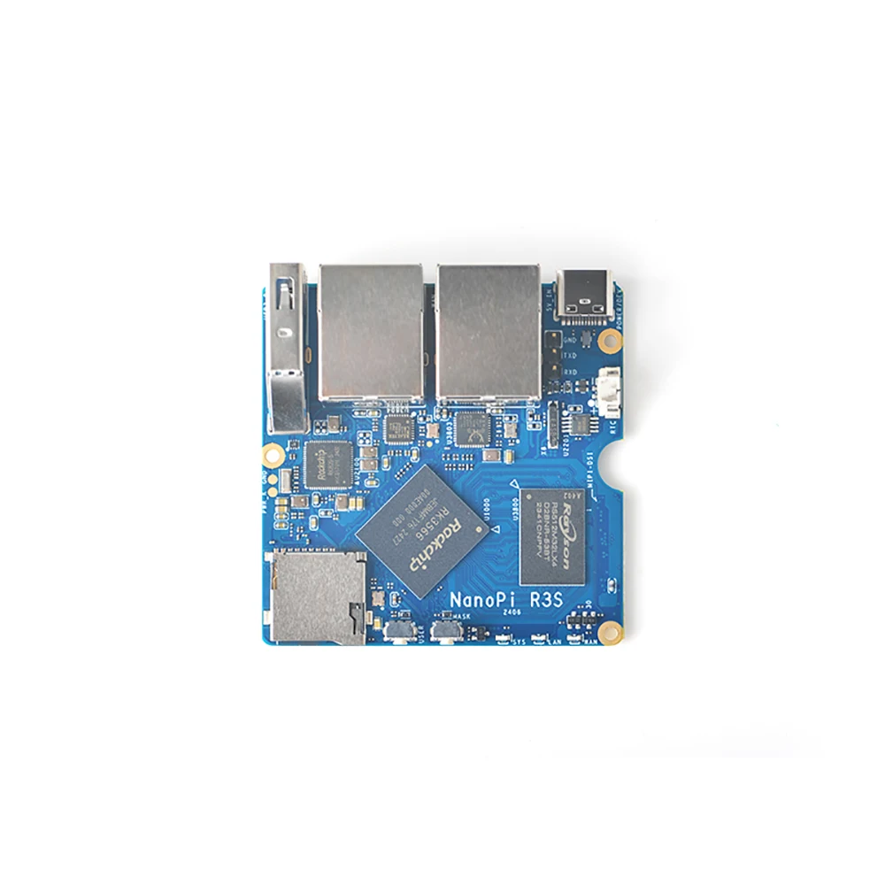 NanoPi R3S Dual-Gbps Ethernet Ports Router Rockchip RK3566 SoC Development Boards 2GB LPDDR4X Support OpenMediaVault, OpenWrt mini development board smart router