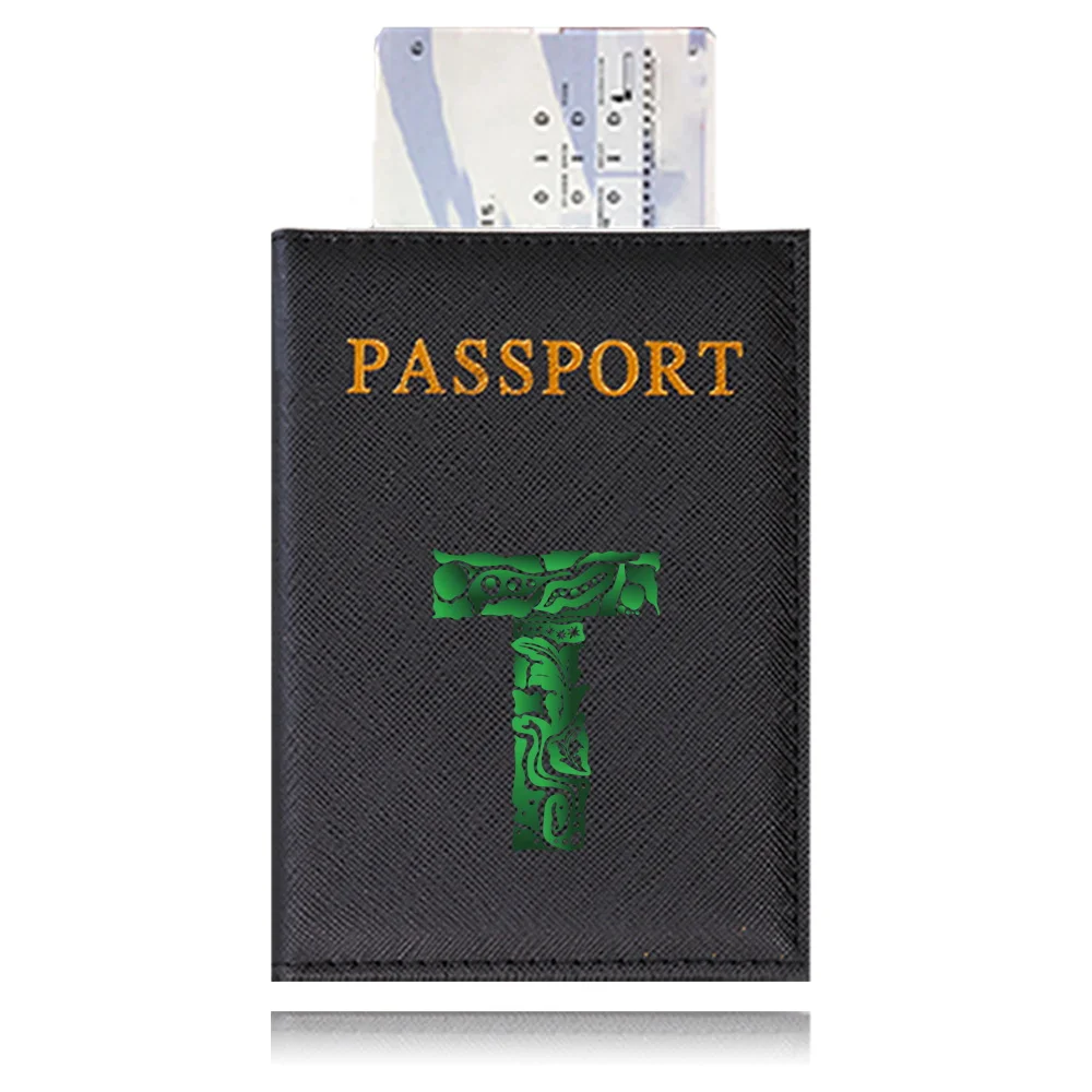 Waterproof Black Leather Passport Holder with Customizable Engraving