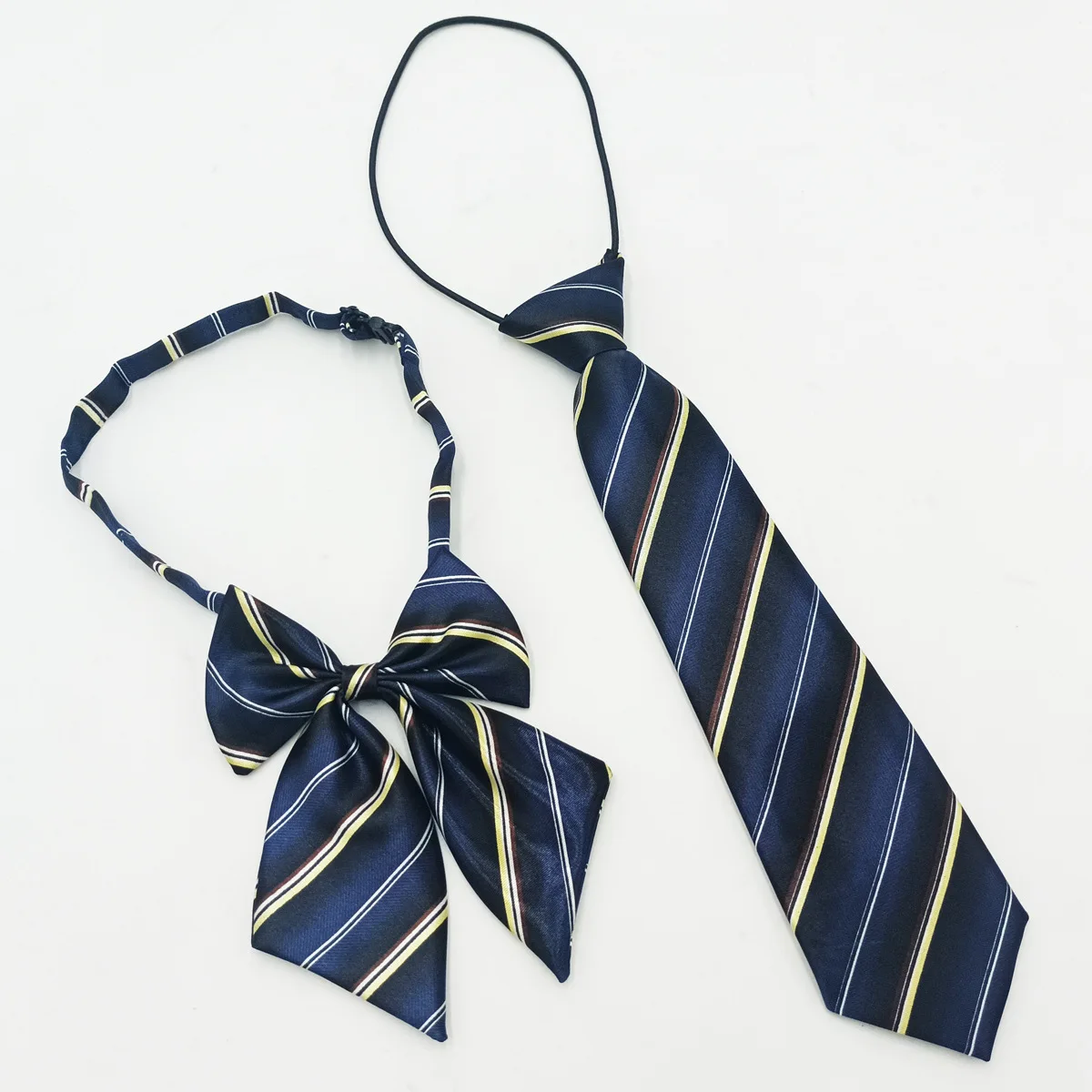 Girl/Boy Summer School Formal Uniform Tie Set Colorful Stripe Plaid British Ties For Student Children Bowtie Necktie
