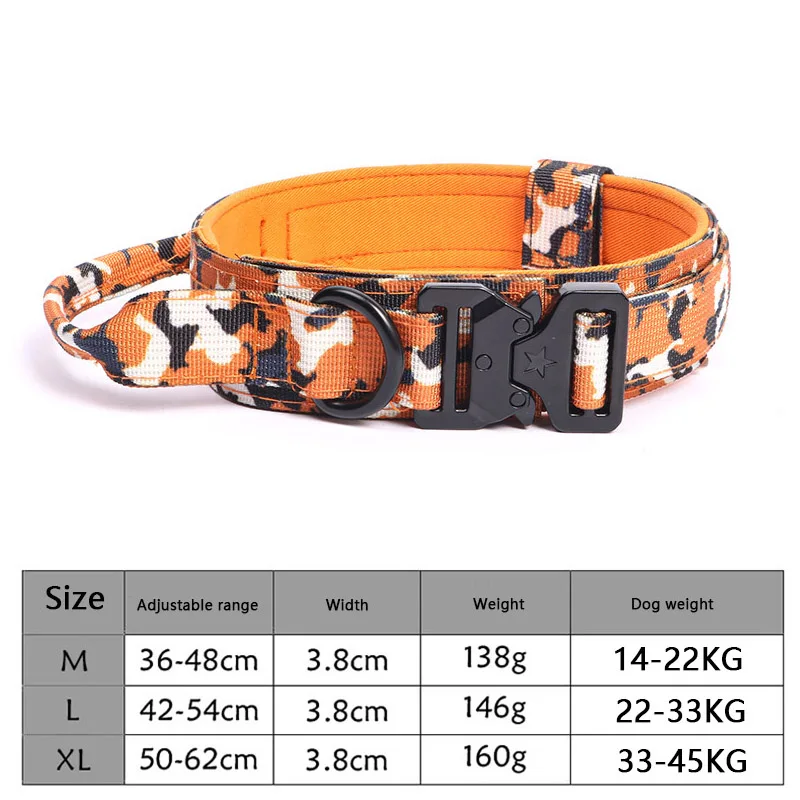 thumbnail image 1 of Collar táctico para perros con cuerda de tracción, ajustable, estilo militar, para entrenamiento de pastor alemán, accesorios para mascotas para perros medianos y grandes, 1 of 5