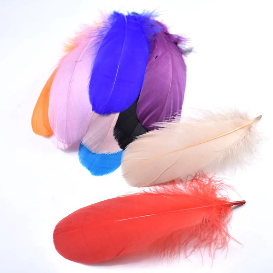 Natural Goose Feathers 100Pcs Plumas Wedding Party White Feathers Christmas Crafts DIY Jewelry Making Decoration Accessories For goose feathers craft feathers natural feathers