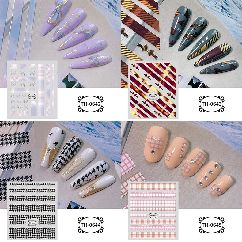 Purple Vacation Nails Stickers 0642