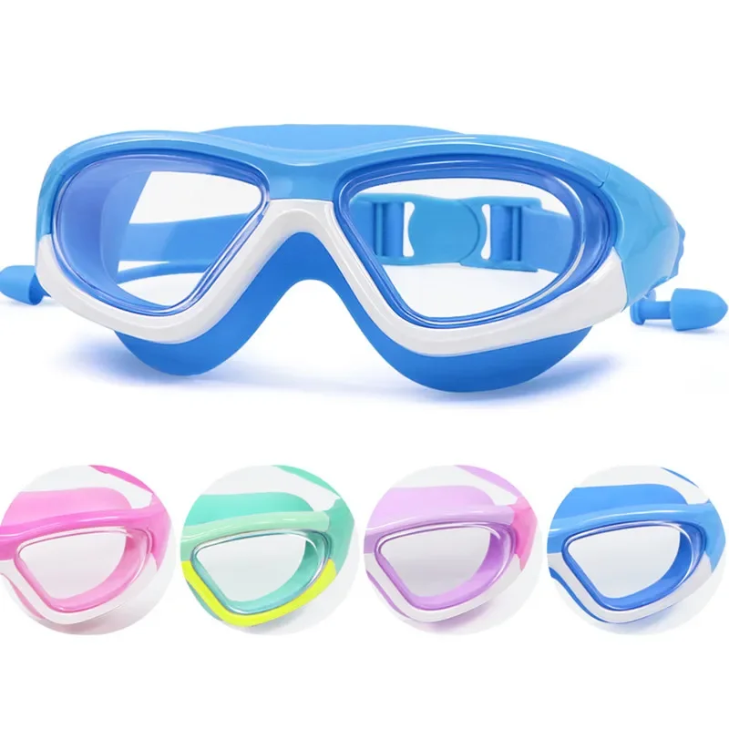 Swimming Goggles Professional kids With Earplugs Anti-Fog UV silicone Waterproof for children