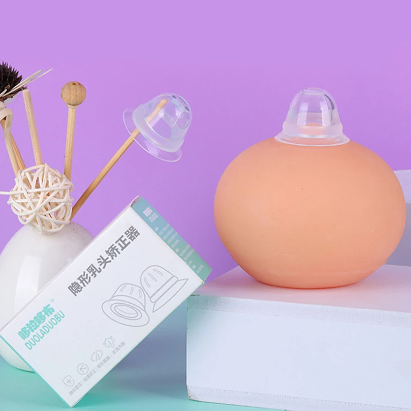 Silicone Nipple Corrector Nipple Suckers Suction Aspirator Puller Flat Inverted Retraction Treatment Redress 2pcs nipple sucking corrector