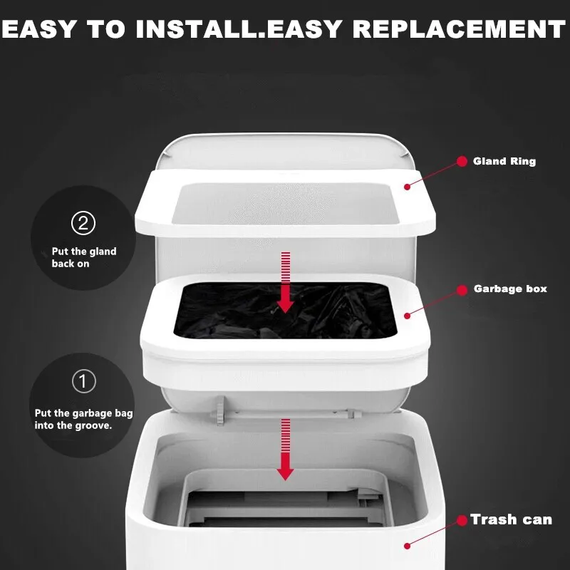 Trash Bags TOWNEW Smart Trash Can T1 T1S Tair Original Replacement 6/12 Refill Rings Auto Packing and Changing