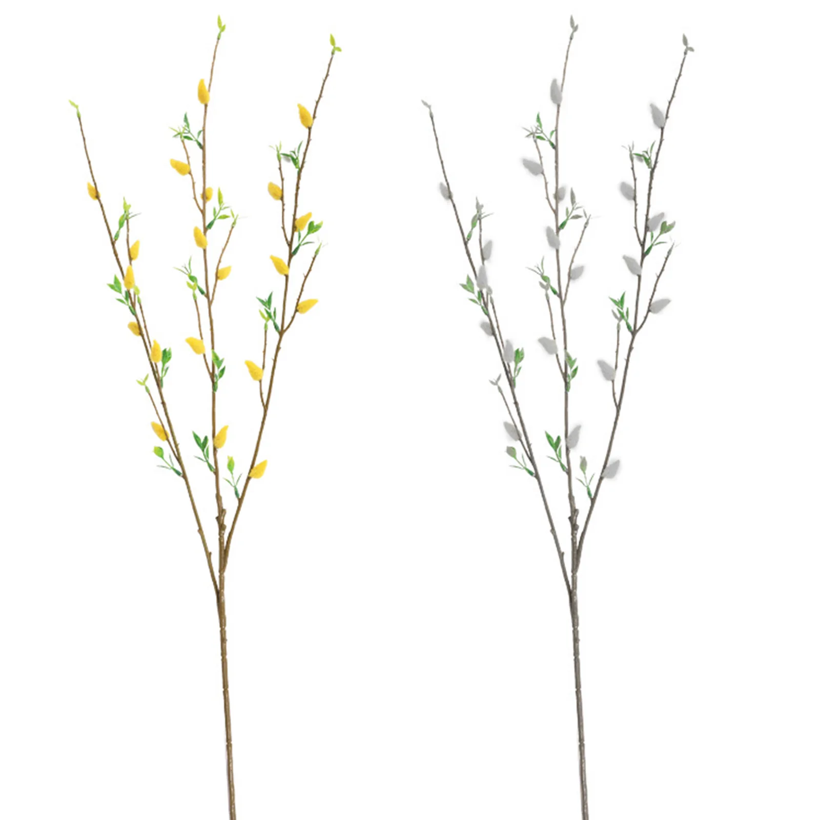 1 Tall Branch of Artificial Pussy Willow Catkins. 1m Faux Twig Spring  Flowers