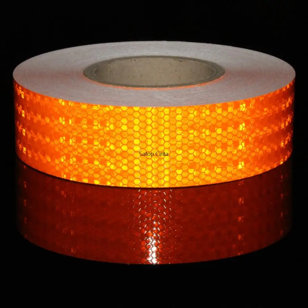 2Inch*164FT Waterproof Reflective Adhesive Tape High Visibility White Red Fluorescent Yellow Marking Hazard Caution Warning Film