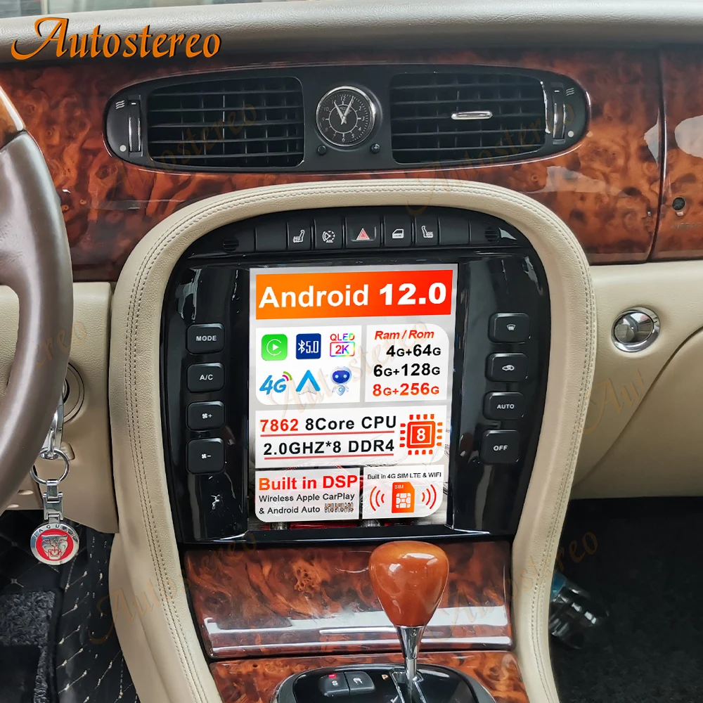 

8+256GB Android 12 For Jaguar XJ XJL 2004-2008 Tesla Radio Carplay GPS Navigation Auto Audio Stereo Head Unit Multimedia Player