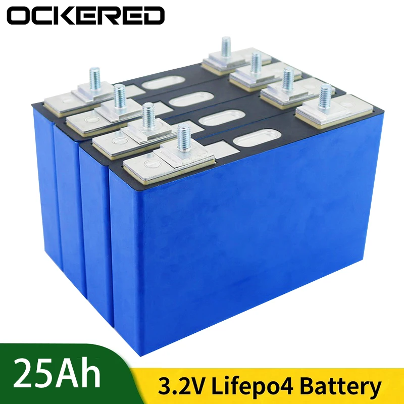 Ockered 4Pcs Grade A 3.2V 25Ah Lifepo4 Lithium Ion Battery DIY Pack For Car Start Electric Vehicle High Rate 8C rate |