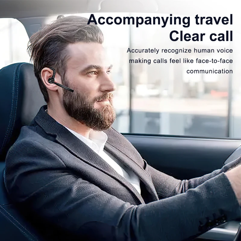 Bluetooth 5.3 Business Wireless Earphone Left Right Ear Universal LED Display With MIC Headset Ultra-long Standby For Car Driver 4