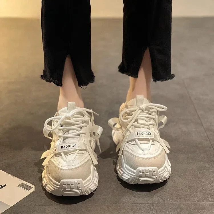 Lace Up Sports High on Platform Women's Athletic Shoes Sneakers Korean Offers Stylish Vulcanized Shoe Quality H Ladies Footwear - Image 5