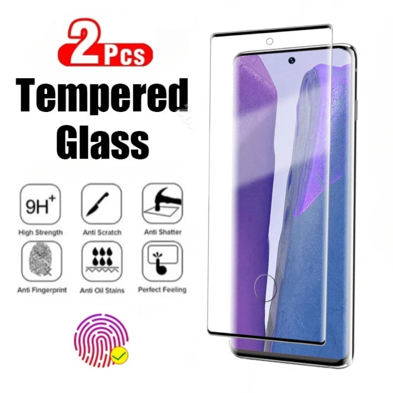 2 Stück gebogenes gehärtetes Glas für Samsung Galaxy S21 S22 S23 S24 Ultra S20 plus Displays chutz folie Note 20 10 9 plus S10 S9 S8 Glas