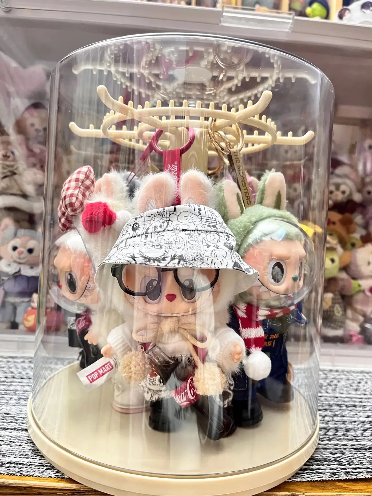 Labubu Pendant Display Box Rotating Transparent Labubu Doll
