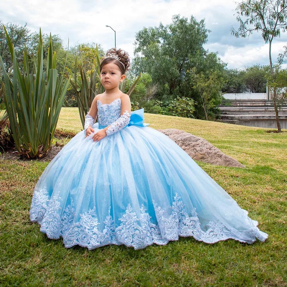Flower Girl Dresses Lace Appliques For Wedding First Communion Birthday Party