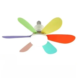 Ceiling Fan Light with Remote and LED Dimming - 30W, Ideal - 42cm (Colorful)