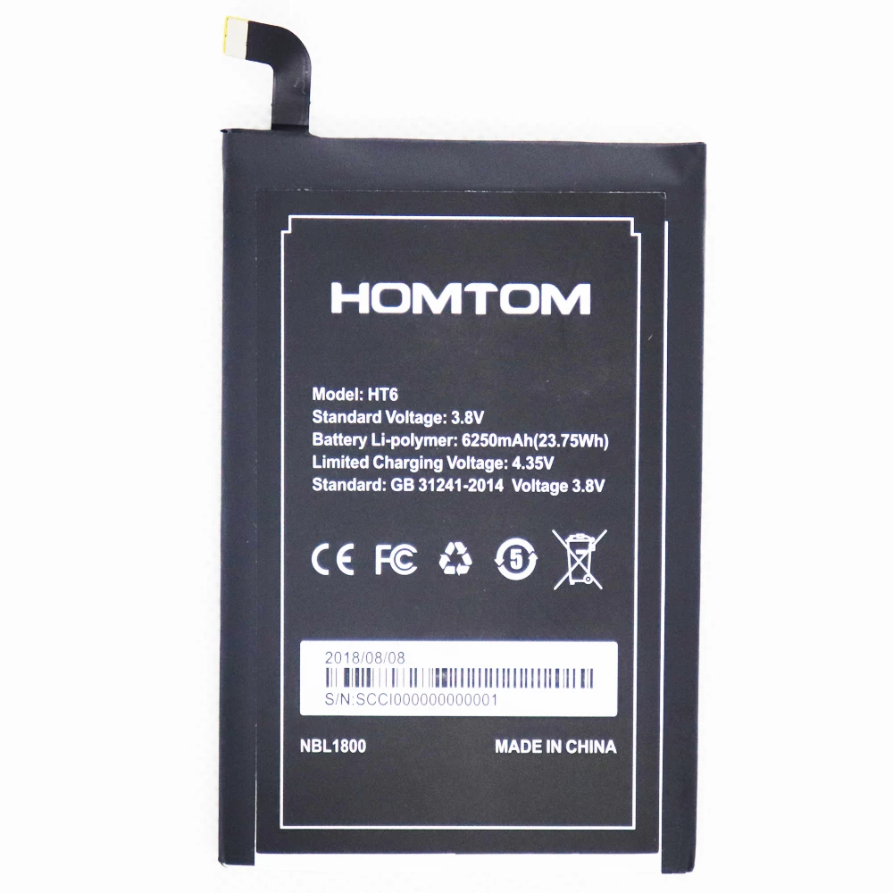 

New 6250mAh HT6 battery For ulefone power For Oukitel K6000 / K6000 Pro For Homtom HT6 Battery & For DOOGEE T6/ T6 pro Battery