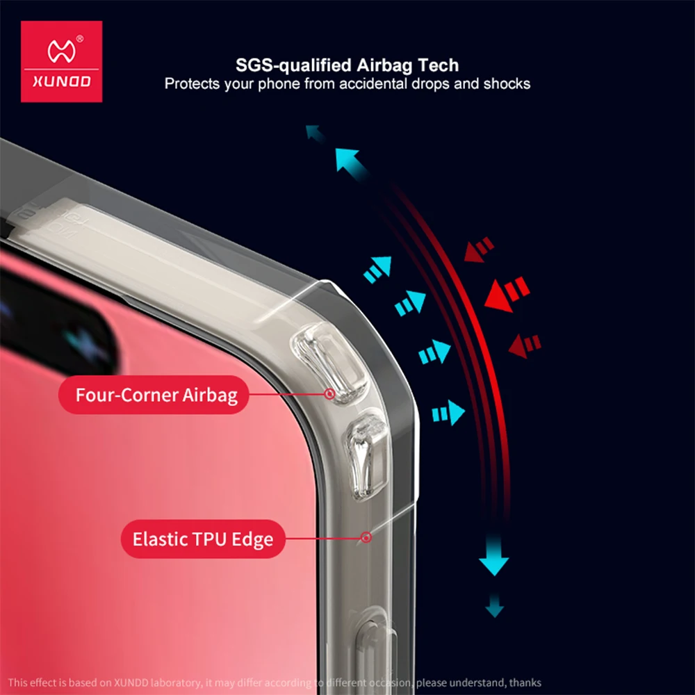 XUNDD Airbag Shockproof Camera Protection Case with Clear Back Stripe Design, Anti-Fingerprint