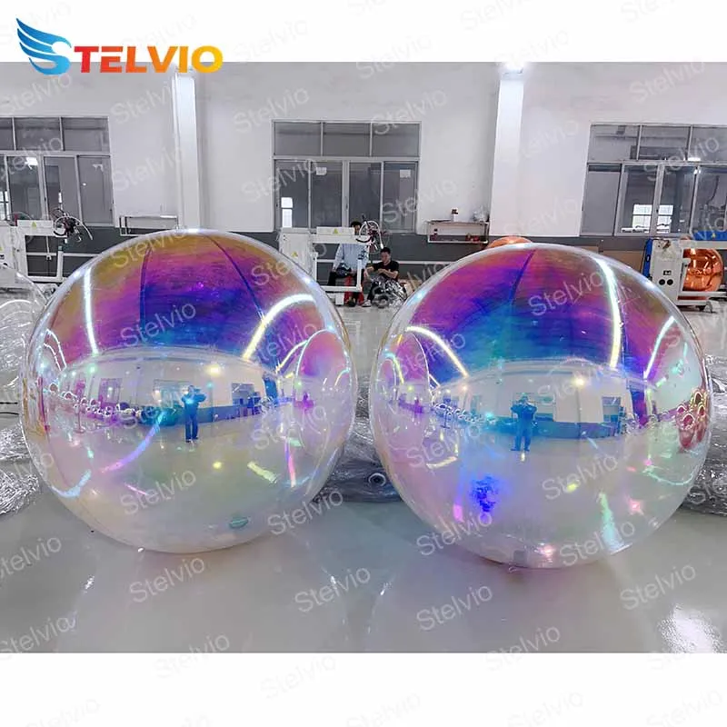 Free Transport Large Event Decoration Balloon PVC Disco Balls Shinny Sphere Inflatable Mirror Ball