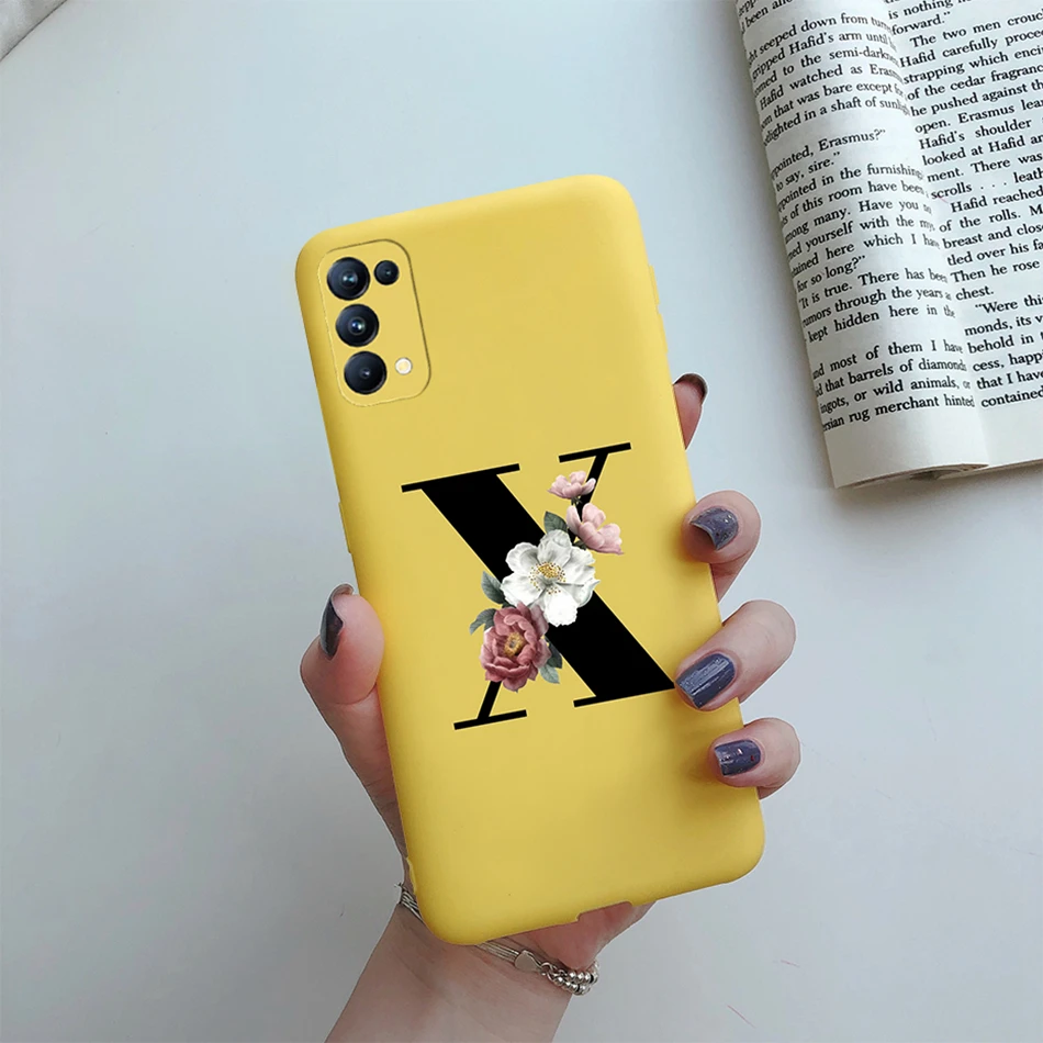 For OPPO Reno5 5G Case Custom Name Gold Letters Silicone Fundas Soft TPU Phone Cover For OPPO Reno 5 Reno5 Pro Find X3 Lite Case