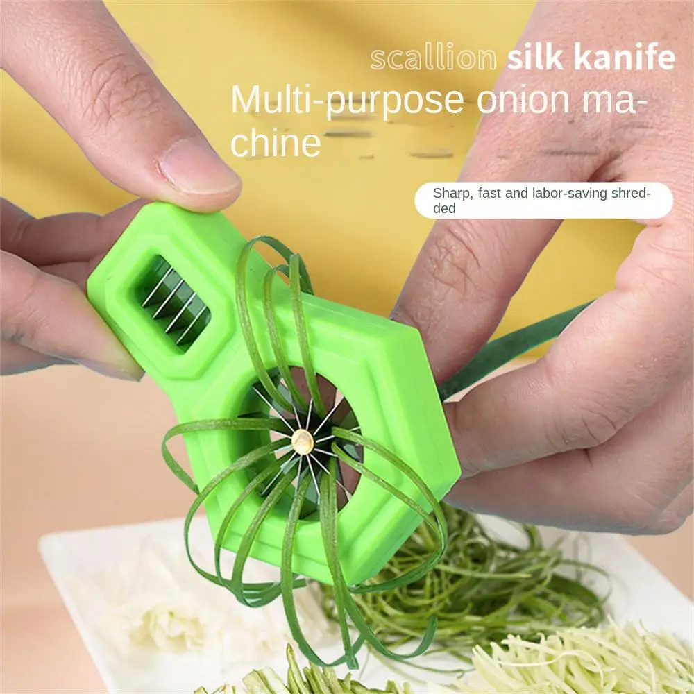 1PC Green Onion Easy Slicer Stainless Steel Vegetables Graters Green Onion Wire Drawing Plum Flower Slicer Kitchen Gadgets_voghion.com