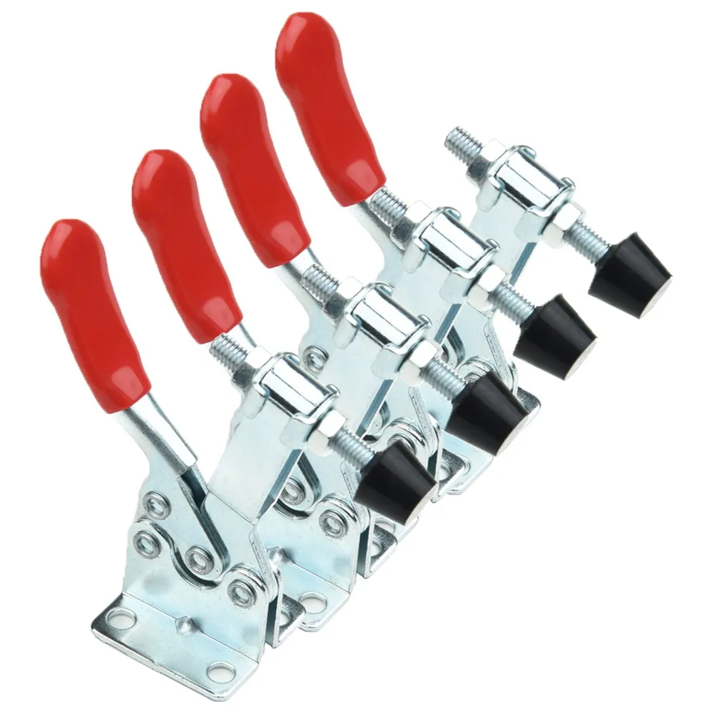 

4pcs GH-201B Horizontal Toggle Clamp Vertical Toggle Clamp Hand Clip Tool Workshop Quick Clamps Tools Galvanized Iron Locking