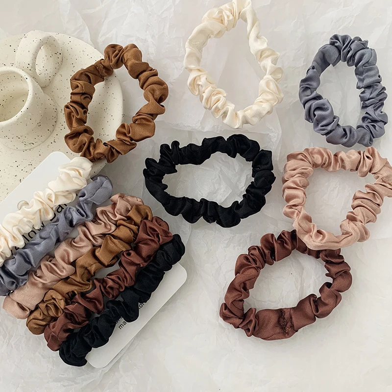 

6pcs/set Woman Satin Scrunchies Fashion Elastic Hair Bands Rubber Band Women Girls Women Girls Hairbands Hair Accessories Gifts
