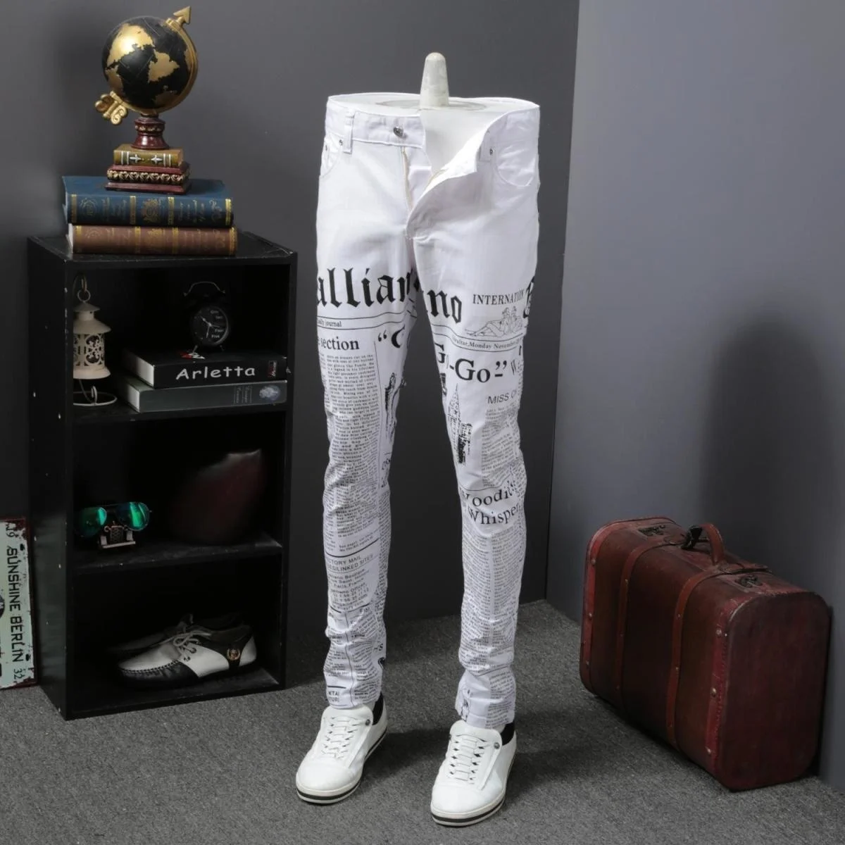 ★CRANK★NEWSPAPER DENIM PANTS_BL★正規品/韓国直送料込/人気 Striped Damaged Denim Pants OR4473 – 韓国メンズファッション